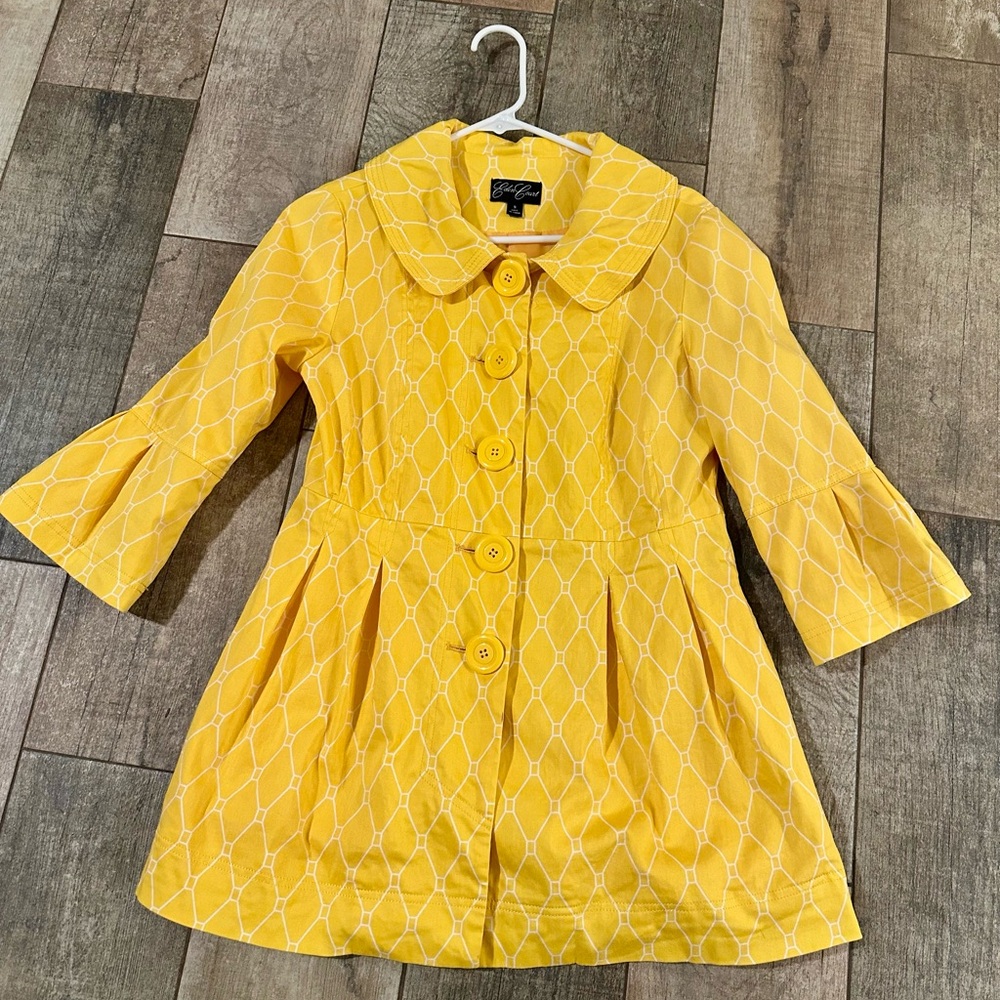 Yellow White Button Down Collared Shirt Flair Fun… - image 1